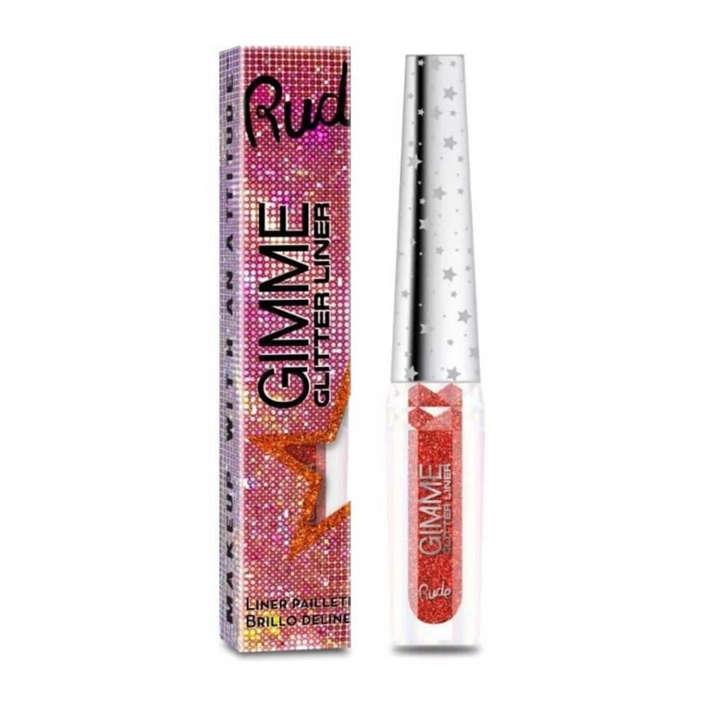 NEW Rude Gimme Glitter Liner Eyeliner Eye Face Red Vogue 88125‎ Makeup Sparkle!